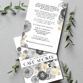 Ducha para tarjetas de oro y negro de cumpleaños