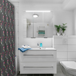 Ducha Patrón de color geométrico gris moderno Cortina de