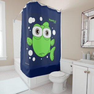 Ducha Pesque (verde, azules marinos BG) la cortina de