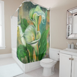 Ducha Pintura de cortina de flores de Calla Lily