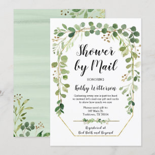 Ducha por correo verde Invitación a Baby Shower