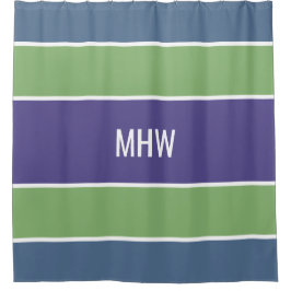Ducha Rayas Patrón personalizado monograma cortina de du