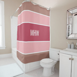 Ducha Rayas Patrón personalizado monograma cortina de du