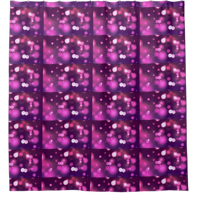 Ducha Resumen Orbs Cortina de diseño singulares rosa/púr (Anverso)