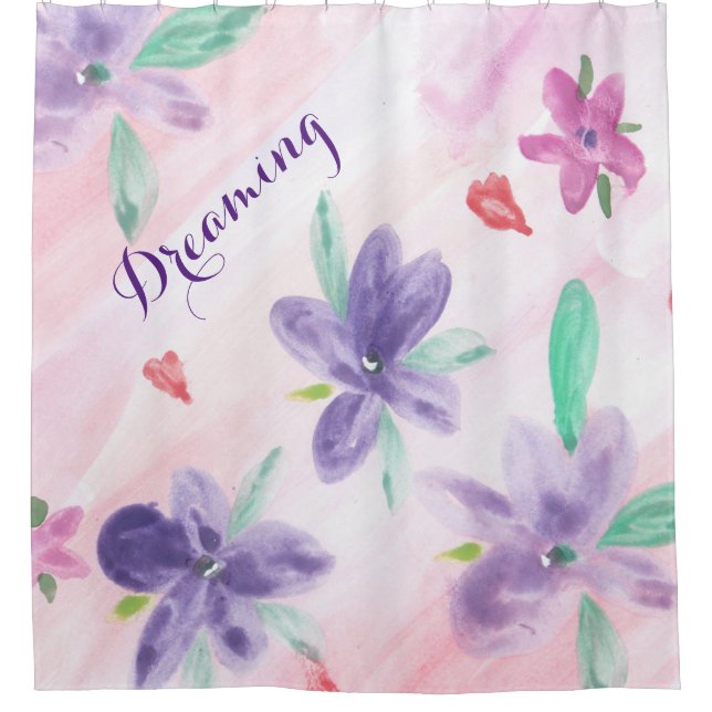 Ducha Sueño - Cortina de impresión floral (Anverso)