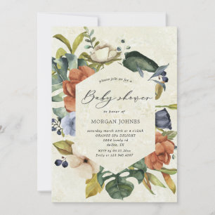 ducha tropical floral elegante bebé Invitación