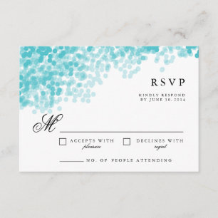 Ducha turquesa   Tarjeta de respuesta RSVP de Boni