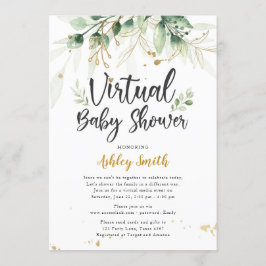 Ducha verde de invitación virtual de Baby Shower