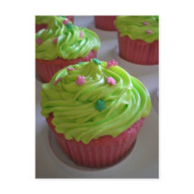 Ducha verde rosa fiesta Pasteles postales
