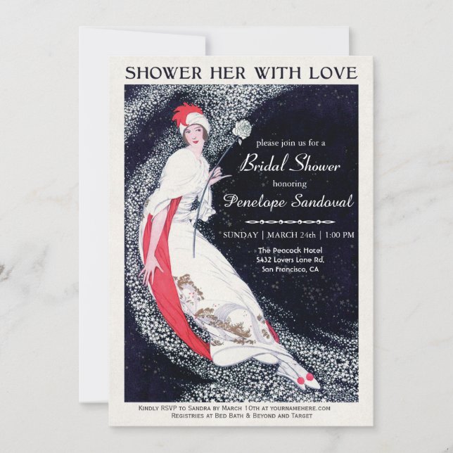Ducharla con amor Bridal Shower Invitaciones (Anverso)