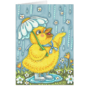 DUCHAS DE ABRIL PRIMAVERA TARJETA DE NOTA DE CHICK