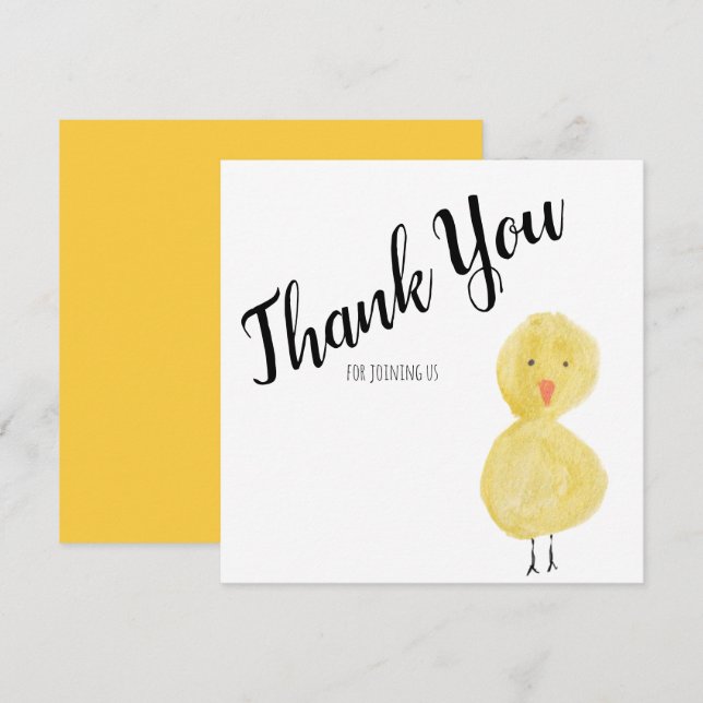 Duck Hand Watercolor Baby Shower Gracias (Anverso / Reverso)