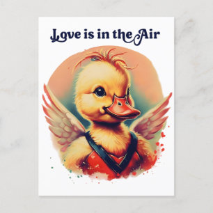 Duckling Cupido tarjeta postal "El amor está en el