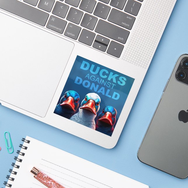 Ducks contra el Pegatina Donald (Ordenado portátil con iPhone)