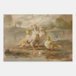 Ducks - Papel de regalo de pintura de aceite