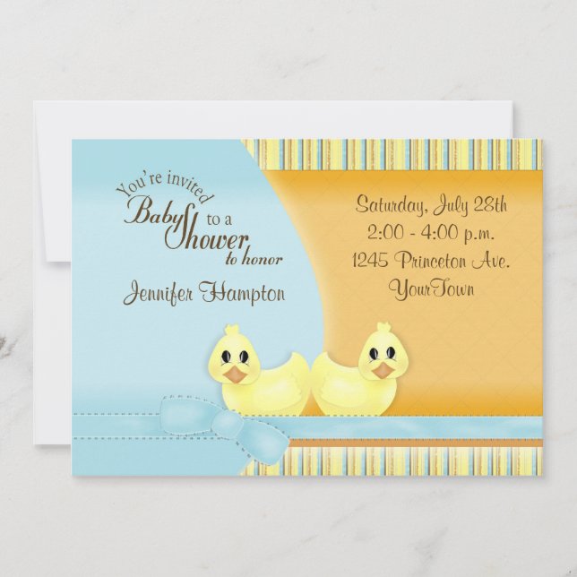 Ducky Baby Shower Invitación (Anverso)