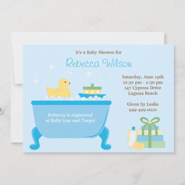 Ducky Baby Shower Invitación (Anverso)