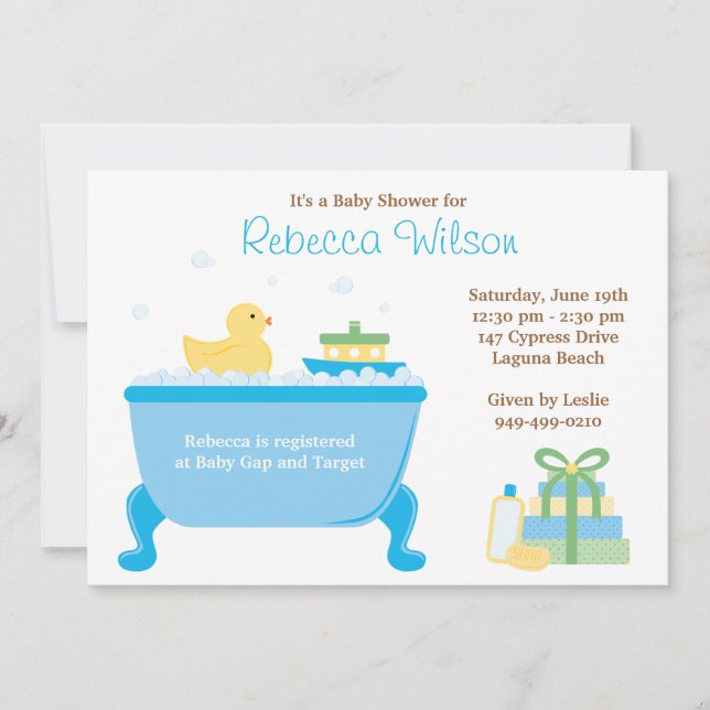 Ducky Baby Shower Invitación (Anverso)