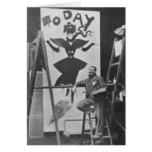 Dudley Hardy pintando a un poster (Frente)