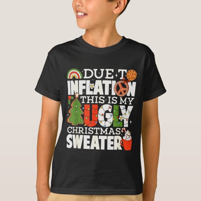 Due To Inflation Funny Christmas Ugly Sweater Wome (Anverso)
