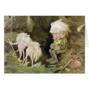 Duende con su rana del mascota