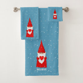 Duende de Navidad con Corazón sobre Baño Azul Zafi