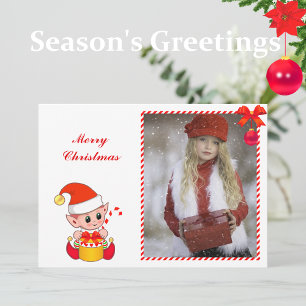 Duende de Navidad moderno y foto personalizada