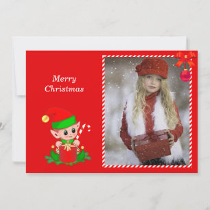 Duende de Navidad moderno y foto personalizada en