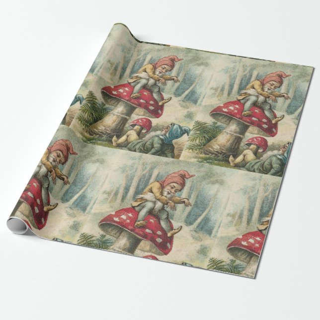 Duende de Papel de Regalo de Navidad (Desenrollado)