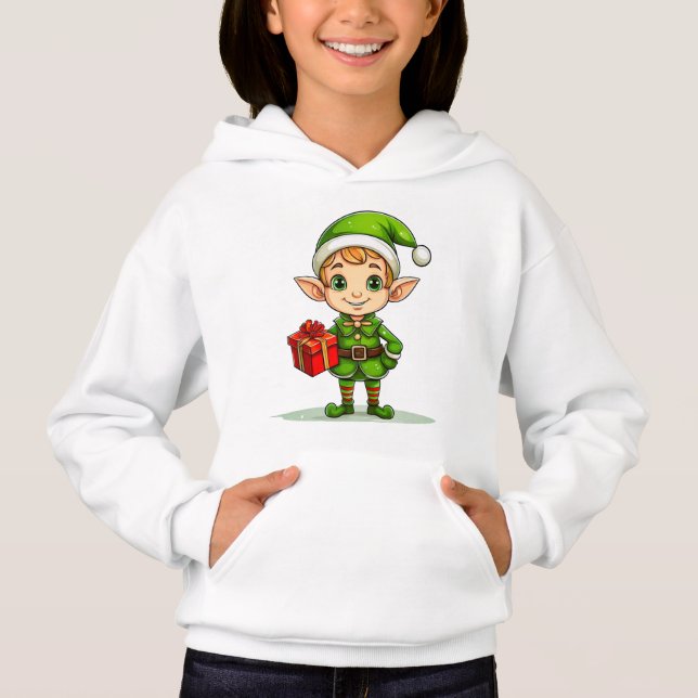 Duende Navideño Adorable con Regalo – Sudadera Nav (Anverso)