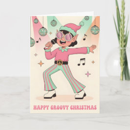 Duende Retro Groovy Feliz Navidad