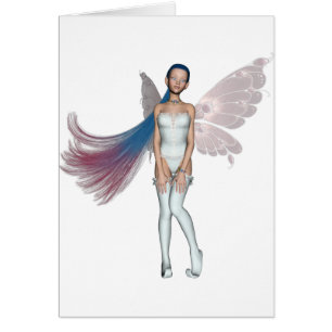 Duendecillo rosado y azul del pelo en blanco