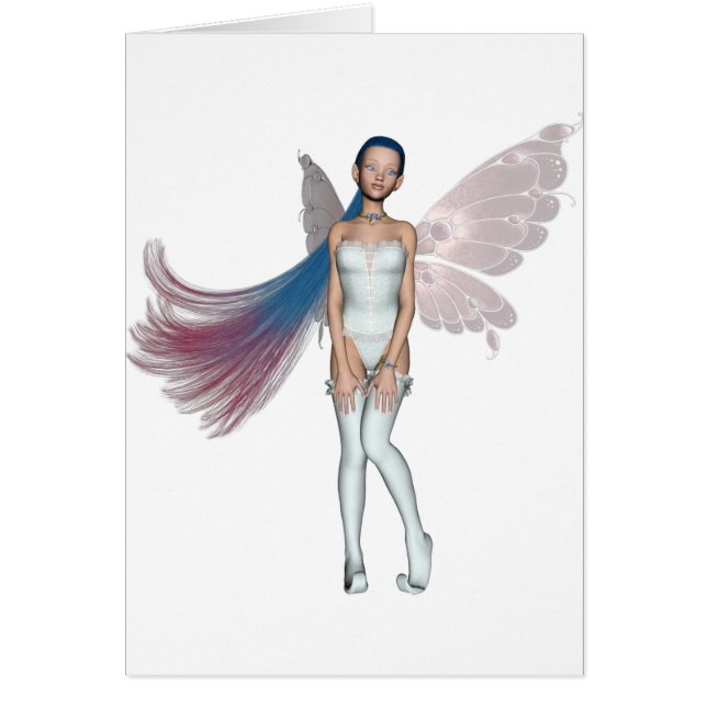 Duendecillo rosado y azul del pelo en blanco (Frente)