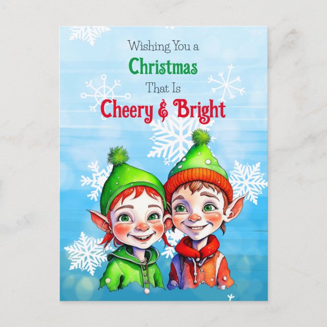 Duendes de Navidad Antiguos Alegre y Brillante (Anverso)