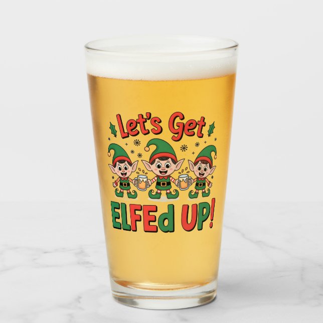 Duendes de Navidad bebiendo cerveza: ¡Vamos a embr (Anverso (lleno))