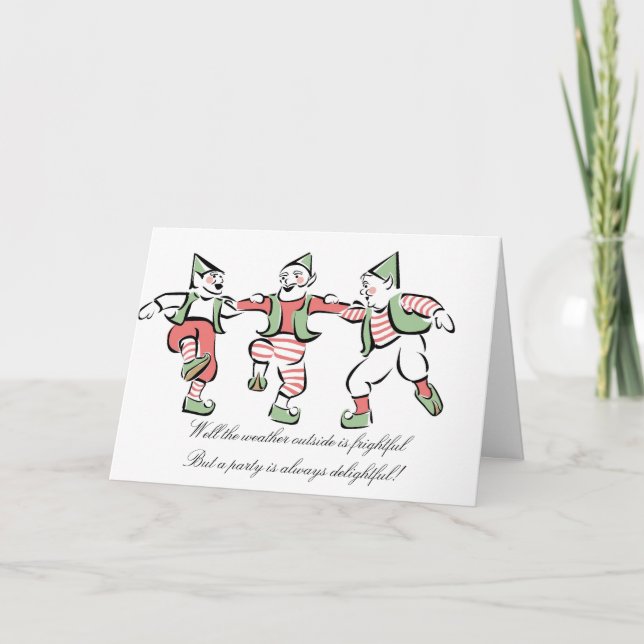 "Duendes del navidad que bailan" la invitación de (Anverso)