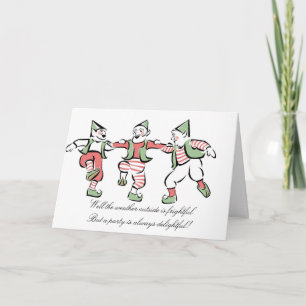 "Duendes del navidad que bailan" la invitación de