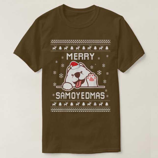 Dueño De Perro Samoyado Navidades Feo Suéter Por V (Diseño del anverso)