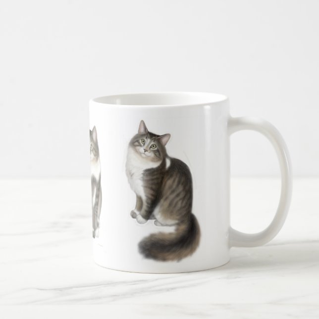 Duffy la taza del gato de Coon de Maine (Derecha)