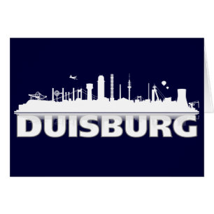 Duisburg ciudad horizonte - postal, Klappkarte/