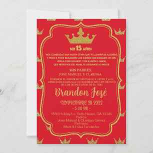 Dulce 15 quince invitaciones de cumpleaños de niño