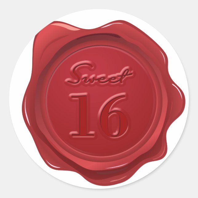 Dulce 16º efecto de sello de cera de cumpleaños (Anverso)