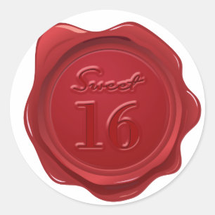 Dulce 16º efecto de sello de cera de cumpleaños