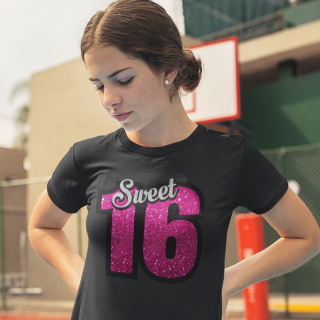 DULCE 16 CHICAS CUMPLEAÑOS Camisetas PURPURINA PIN (Subido por el creador)