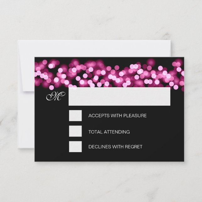 Dulce 16 cumpleaños RSVP Hollywood Glam Pink (Anverso)