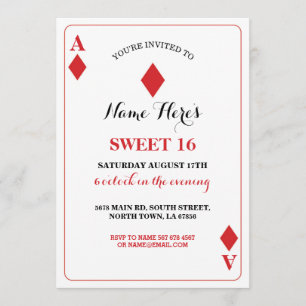 Dulce 16 Diamantes Jugando con tarjeta Vegas Cumpl