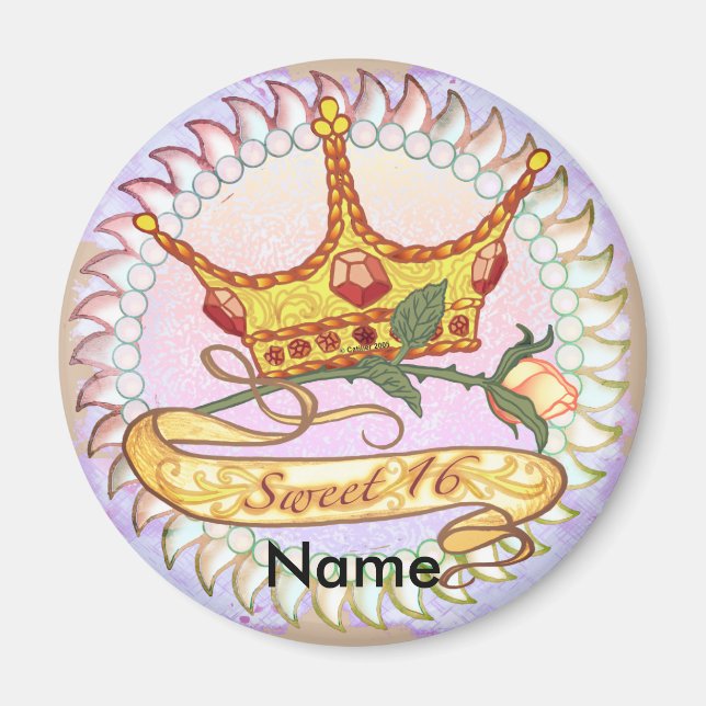 Dulce 16 Imán Princesa de Cumpleaños (Frente)