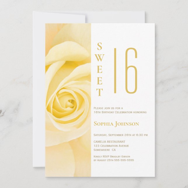 Dulce 16 Invitación a la fiesta de cumpleaños de l (Anverso)