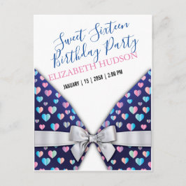 Dulce 16 Invitación con especkles coloridos y arve