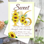 Dulce 16 Invitación de cumpleaños de girasol,<br><div class="desc">Adorable Sweet 16 cumpleaños. Personalice su información</div>